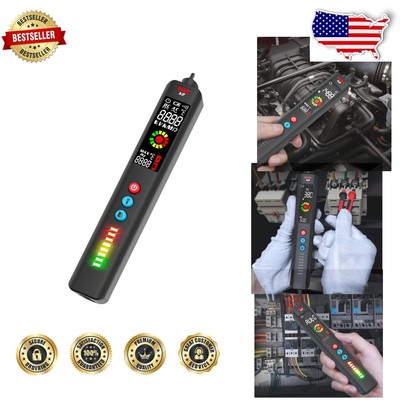 Compact Voltage Tester Pen with 3-Result LCD & Integrated Infrared Thermometer