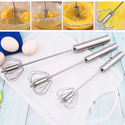 Stainless Steel Semi-Automatic Egg Beater Totate Egg Whisk Blender Tool Classic - Picture 3 of 12
