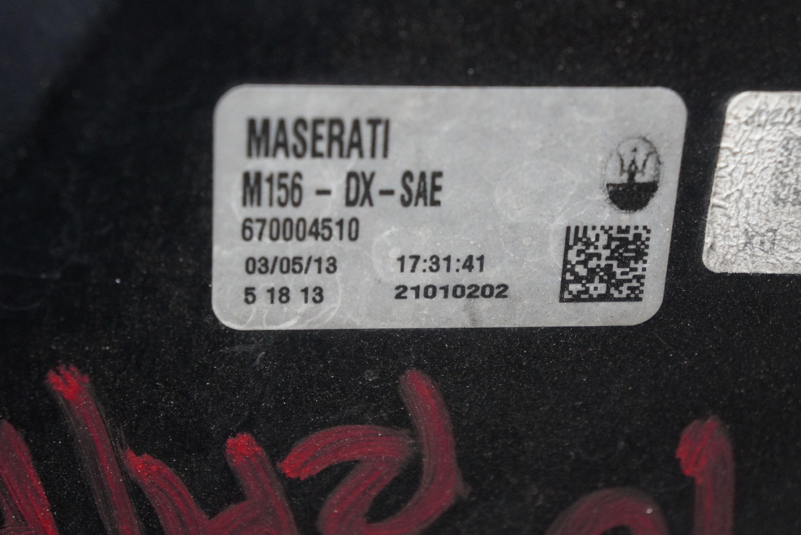 Rear Right Outer Quarter Tail Light Lamp 670004510 Maserati Quattroporte M156