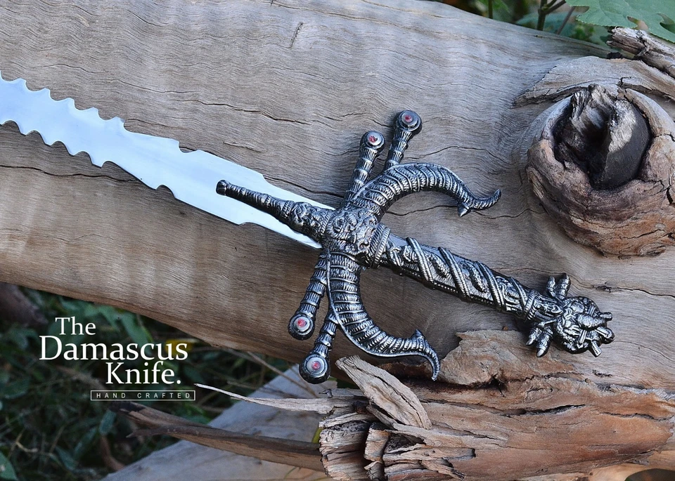 Historical Fantasy SWORD OF ODIN Handmade D2 Steel King of Asgard+ Leather Cover - Image 2 of 4