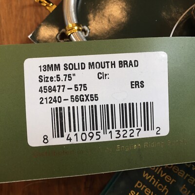 Embouchure Solide Snaffle Bradoon – Albacon – 13mm – 5 3/4 – Cuivre Rehaussé