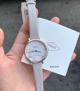 Fossil ES4377 Jacqueline Gray Leather White Dial Quartz Analog Ladies Watch  4051432900112 | eBay