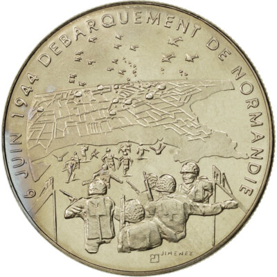Médaille 6 Juin 1944 Bronze J. Balme - 210 G, Diamètre 7 Cm, Occasion Très Bon état