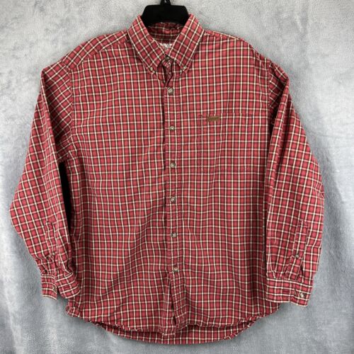 Carhartt Shirt Adult Large Red Black Plaid Cotton… - image 1