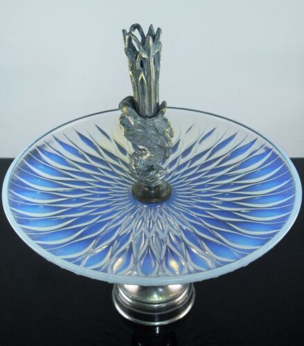 ART DÉCO PRESENTOIR COUPE VERRE MOULE OPALESCENT ETLING SABINO EZAN FRANCE - Bild 3 von 11