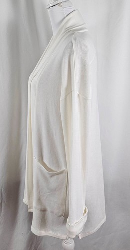 New Lee Birch Womens Open Cardigan Ivory Rayon Spandex Pockets XS - Picture 3 of 9