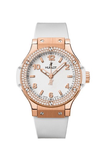 HUBLOT Big Bang Monochrome Steel Diamond Bezel Silver Dial Quartz Ladies_909120 Hublot Big Bang 38 361.SX Silver Colored Sunray Dial  main image 4