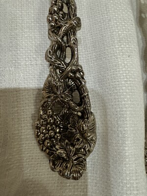 Godinger Vintage Silver Plated Floral Serving Spoon Fork Utensils