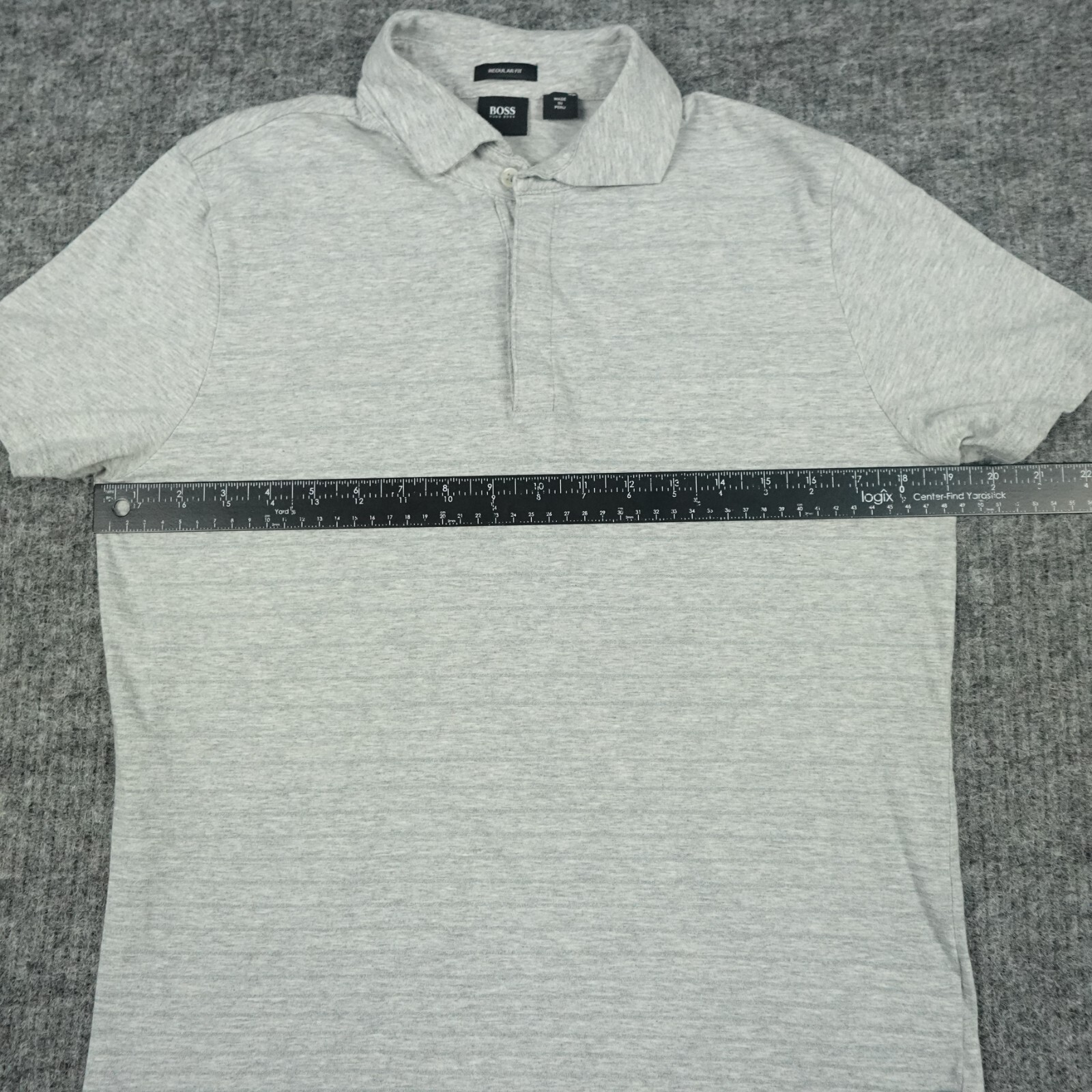 Hugo Boss Shirt Mens Medium Gray Polo Golf Preppy Regular Fit Casual Adult thumbnail 8