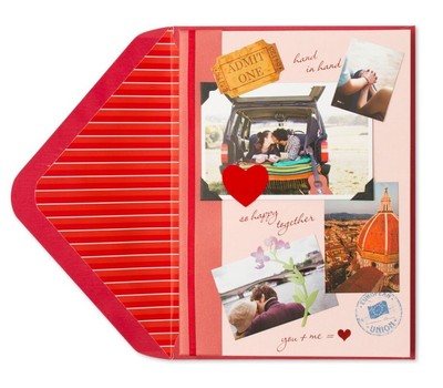 Papyrus Greeting Valentine's Day Card Hand in Hand You + Me =  Happy Together