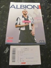 WBA V Leicester City 9.09.06 Programme & ticket in good condition