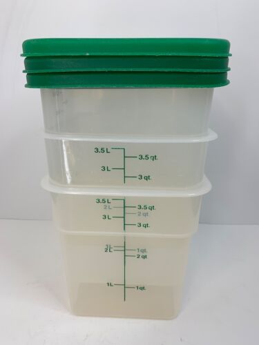 Lot of 3 Cambro Green Food Storage Plastic Containers 3.5 Qt 6788 NSF
