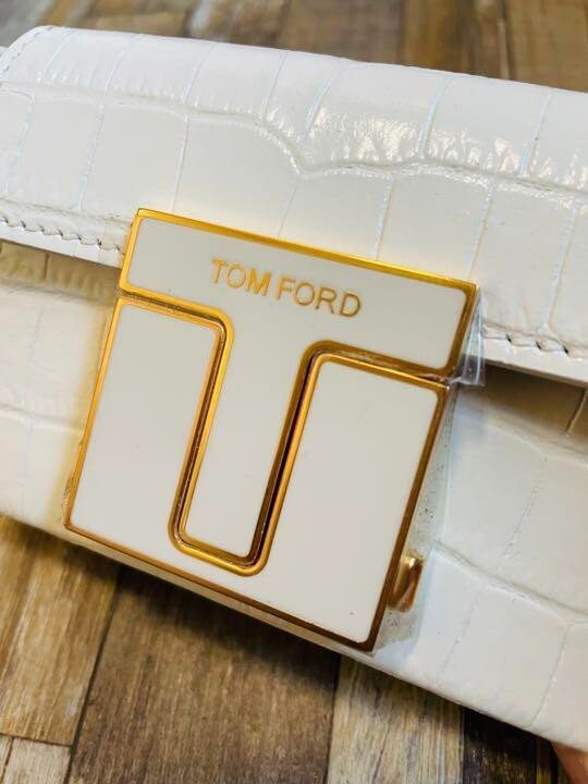 TOM FORD Shoulder Bag White Leather x Gold Mini Accessories TOM FORD Shoulder Bag White Leather x Gold Mini Accessories