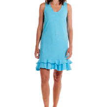 Fresh Produce small blue fin $68 Sunrise cotton jersey flounce v dress nwt s