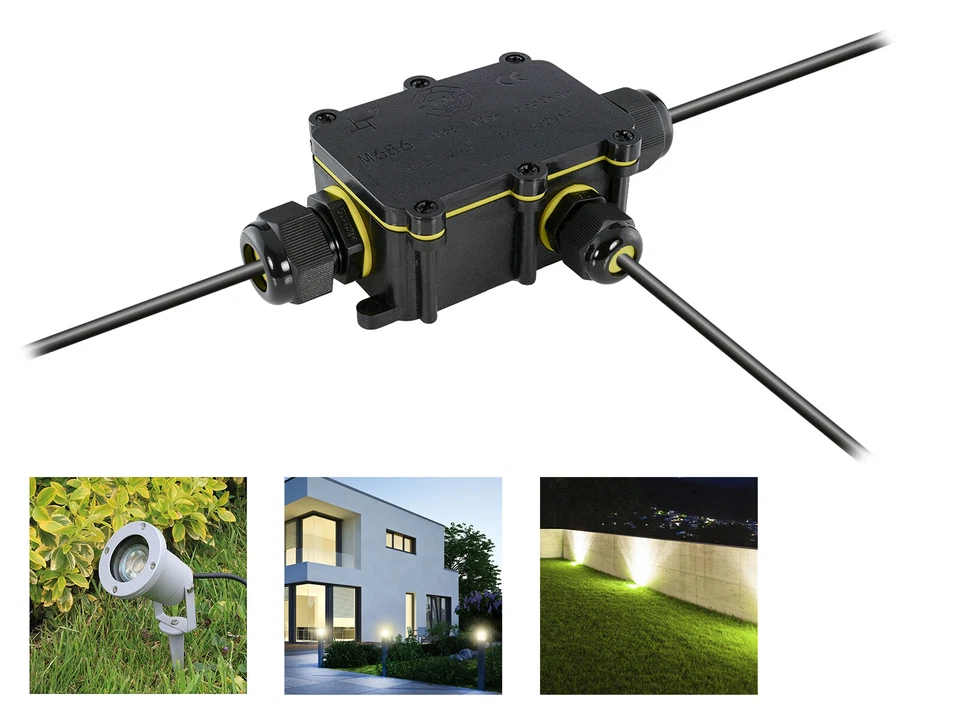 1-auf-2-Verbindungsbox 3-polig Erdkabel Ø 5-9, 9-12 mm, 24A, bis 450V, IP68 - Bild 2 von 4