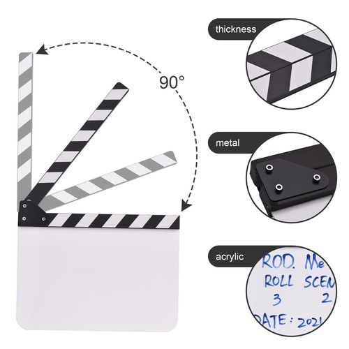 Acrylic Film Clapboard Director'S Cut Action Scene Clapper Board 30 * 24cm G4F7 - Picture 4 of 10