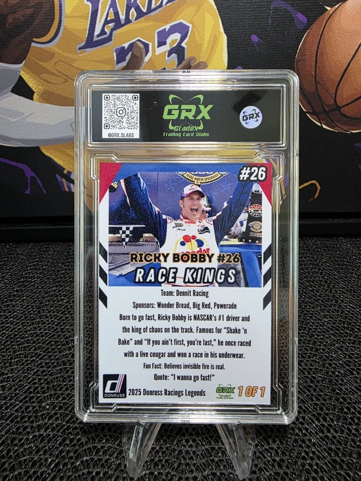 Donruss Racing "Ricky Bobby" Race Kings 2025 ¡tarjeta personalizada 1/1! Foto 2 de 2