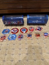 Disney Infinity Blue Storage Cases with 11 Power Discs Marvel Super Heroes