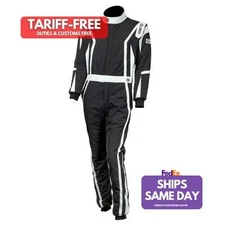 Zamp ZAMR10003M Black M Fire Retardant Fabric Driving Suit SFI 3.2a/5 Performanc