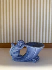 Vintage McCoy Pottery Squirrel Cornucopia Planter Blue