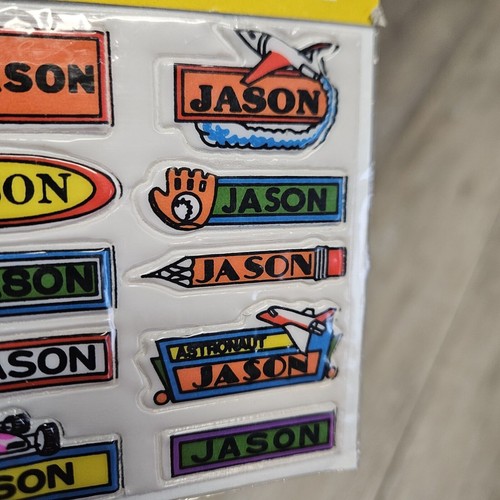 Impressions Vintage 1980s Vinyl Puffy Name Stickers Jason New Sealed USA Made - Picture 3 of 4