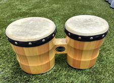 Latin Groove Percussion Bongos Natural Wood