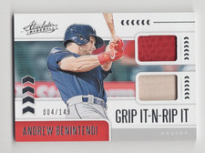 2020 PANINI ABSOLUTE GRIP IT-N-RIP IT 4/149 ANDREW BENINTENDI JERSEY/BAT RED SOX