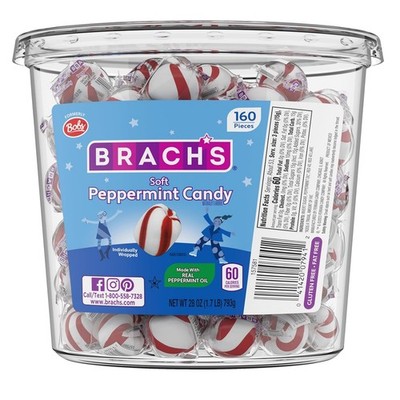 Individually Wrapped Bob's Sweet Stripes - 160 Soft Peppermint Mints, Sugar-Free