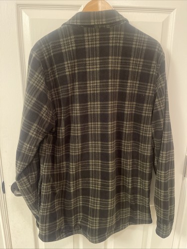 Volcom Men’s Green Black Plaid Wallace Fleece Snap Button Jacket Large - Picture 3 of 3