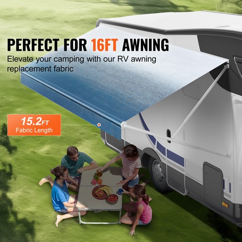 16' RV Awning Fabric Replacement (15'2" Fabric) Waterproof 16oz PVC Fabric - Picture 2 of 12