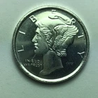 1/10 Troy Oz.  Silver Mercury Dime Design Round ; .999 silver round Sigma Tested