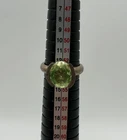 Vintage Sterling Silver Oval Green Stone Peridot ? Womens 925 Ring Size 6.5