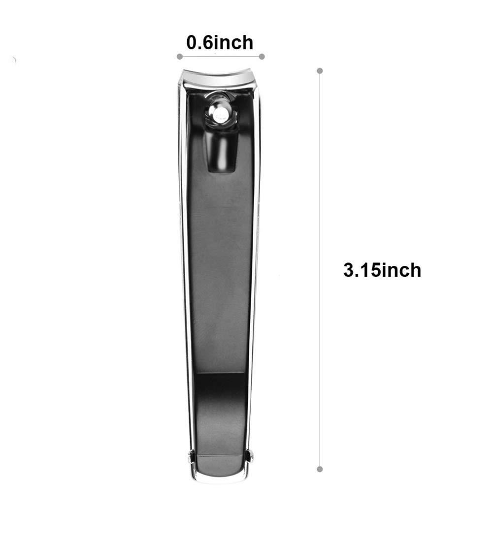 Large Nail Clippers Set 2 Pcs Stainless Steel Curved Blade Fingernail Toenail