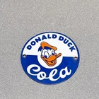 VINTAGE DONALD DUCK DISNEY COLA  PORCELAIN SIGN CAR GAS OIL TRUCK MOTORCYCLE