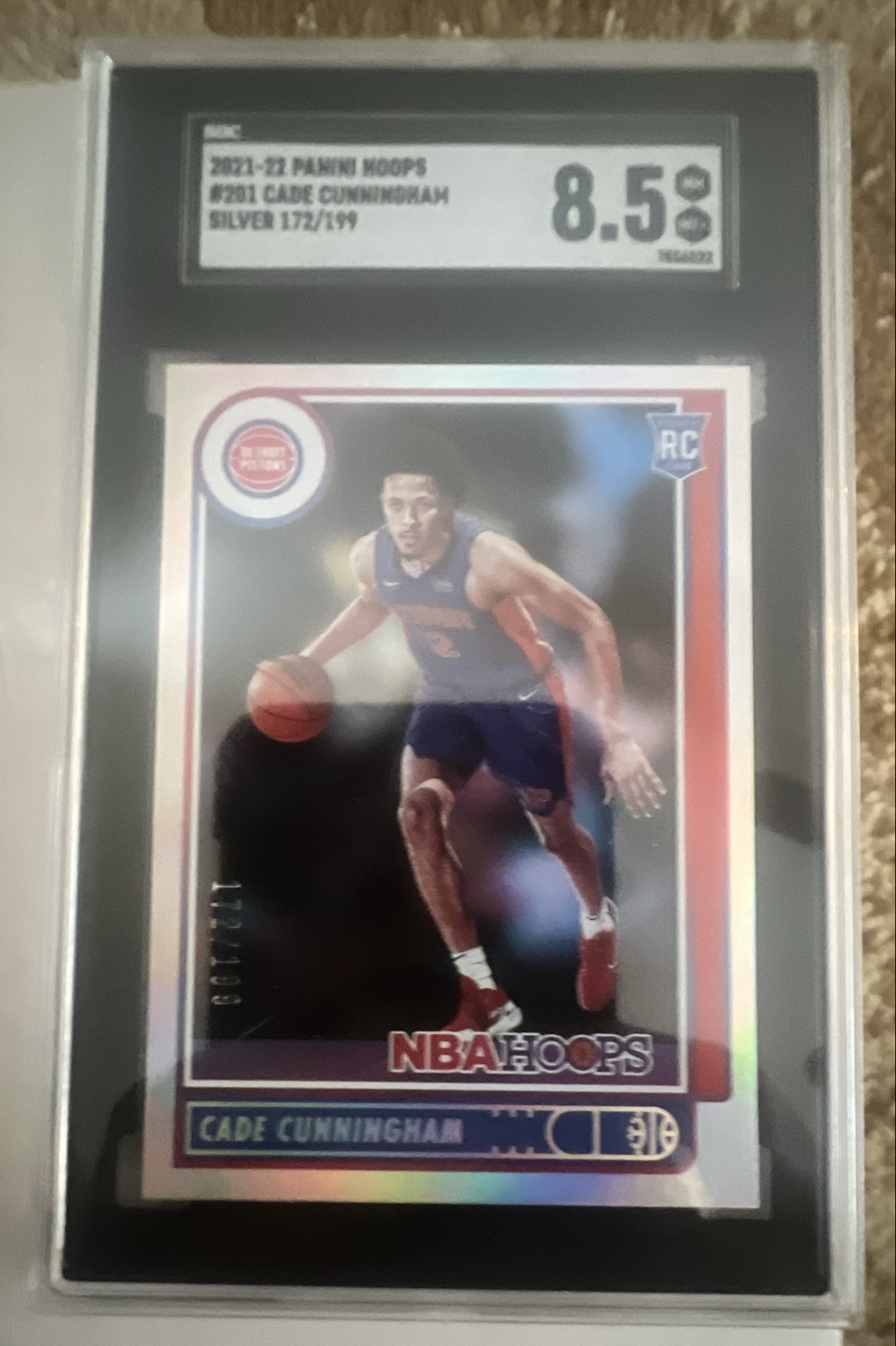 2021-22 Panini NBA Hoops - Rookies Cade Cunningham #201 Silver /199 (RC)