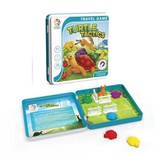 Turtle Tactics Metal Box Travel Game with 48 Challenges for Ages 5 - Adult