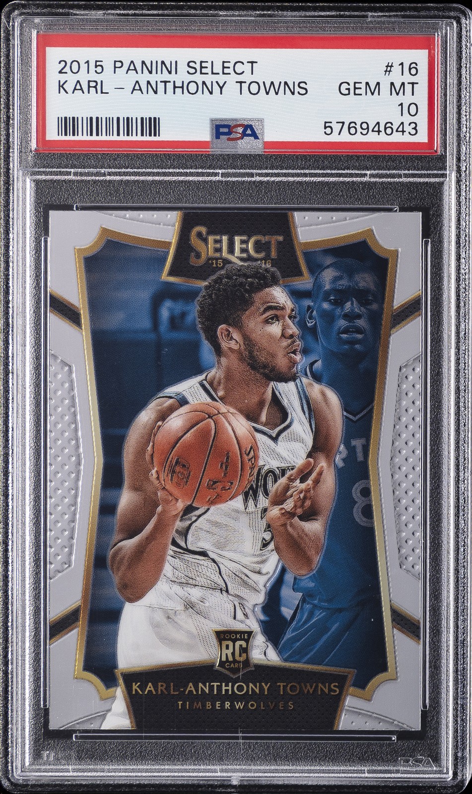 2015 PANINI SELECT #16 KARL-ANTHONY TOWNS ROOKIE RC PSA 10