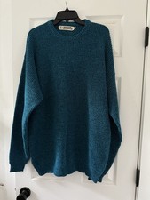 Le Tigre Vintage 80s 90s Teal Sweater Men  s Tall Pullover XXL 2XL Made In USA