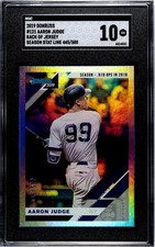 2019 Panini Donruss #121 Aaron Judge SGC 10 Variation Season Stat Line /500