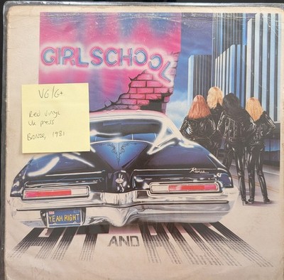 Girlschool Hit & Run Red Vinyl Record VG/G+ BRON534 1981 