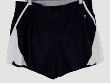Xersion Womens XL Running Shorts Elastic Waist Quick Dry Black Mid Rise Pre-Own