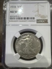 1918 Walking Liberty Half Dollar NGC AU50