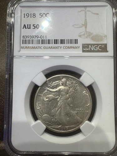 1918 Walking Liberty Half Dollar NGC AU50