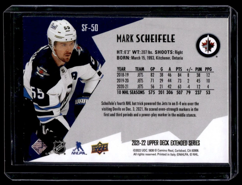 2021-22 Upper Deck Extended Series SPx Finite Mark Scheifele 716/799 #SF-50 - Image 2 of 2
