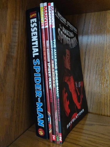 Spider-Man TPB LOT of 5: House of M, Essential, Revelations, Avenging, Friendly