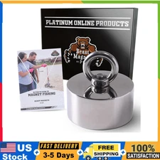 2000lb 360° Neodymium Fishing Magnet – Heavy Duty Treasure Hunting