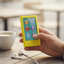 Compact Silicone Case for iPod Nano - Bright Yellow with Cleaning Wipe Included