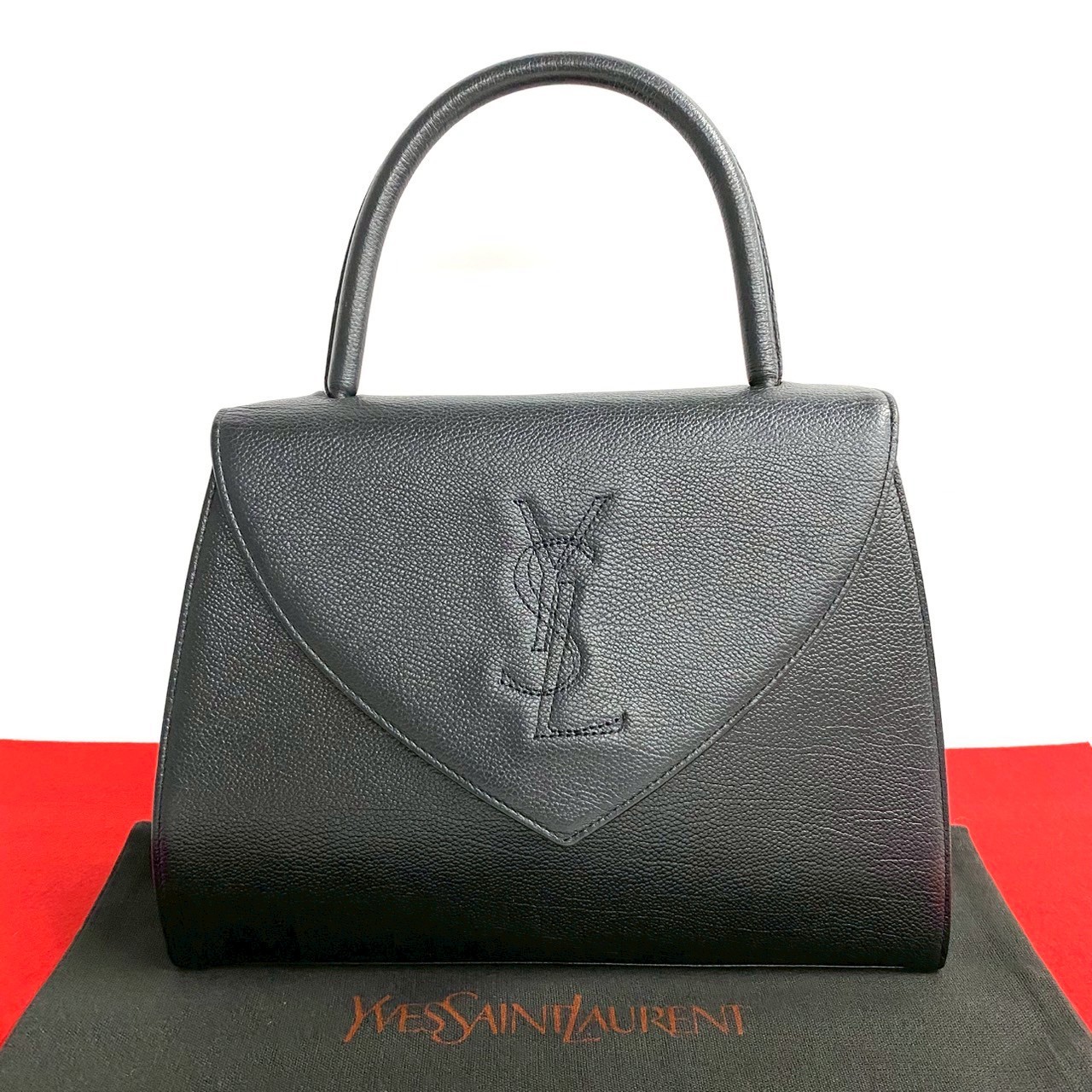 Borsa a mano YVES SAINT LAURENT YSL con logo in pelle nera 31030