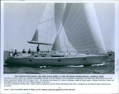 1995 Miami Florida Jeanneau Sun Odyssey 451 Sailboat Photo 8X10