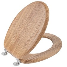 Glitter Toilet Seat Durable Wooden Seat with Hinges Bathroom